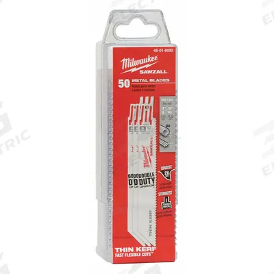 MILWAUKEE Reciprocating Saw Blade: 10 Teeth per Inch, 6 in Blade Lg, 0.04 in Blade Thick - Thick-Metal-Cutting Blades