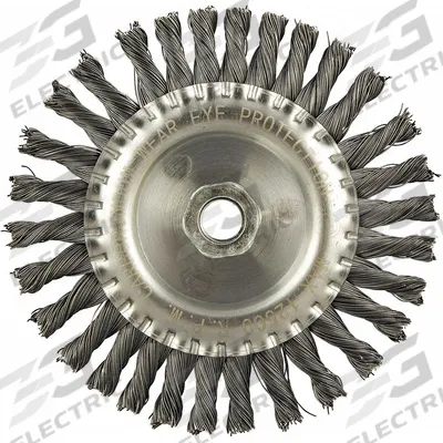 APPROVED VENDOR Wire Wheel Brush: Twisted Steel, 6" Dia x 1/2" Wd, 5/8"-11 Arbor - Heavy-Cleaning Brushes for Contoured Carbon Steel Surfaces