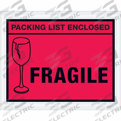 APPROVED VENDOR Packing List Envelopes: 5 1/2 in x 4 1/2 in, Red, Centered, Side Loading - Printed Packing List Envelopes