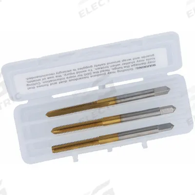 CHICAGO-LATROBE Tap Kit: #5-44 UNF, H2 / 2B, 3 Flute, TiN Coated High Speed Steel (MPN 174537) - Three-Piece Hand Tap Sets