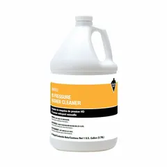 This 1-gallon detergent is formulated for pressure washer use, designed to clean concrete surfaces and remove environmental pollutants. Suitable for heavy-duty cleaning tasks in outdoor and industrial settings.