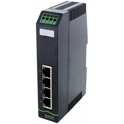 Switch Ethernet MURRELEKTRONIK: Tidak Dikelola, Rel DIN, 4 Port, RJ45, 100 mbps/Ethernet - DIN Rail-Mount Ethernet Switches