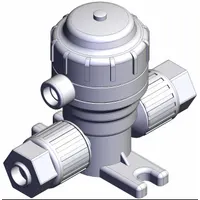 SMC Chemical Liquid Valve: 3/8 in, Air to Spring, Fail Closed, PFA, 1/8 in BSPT, 0°C to 60°C (MPN LVQ30-Z11R-9)