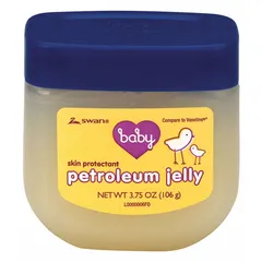White Petrolatum gel in a 3.75 oz bulk tub. Forms a protective barrier on dry, chapped, or irritated skin. Used in first aid kits and personal care for minor wound and burn protection.