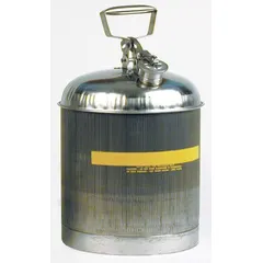 This 5-gallon stainless steel safety can is designed for storing and dispensing flammable liquids. Its Type I pour spout facilitates controlled pouring. Suitable for use in industrial environments where flammable liquids are handled.