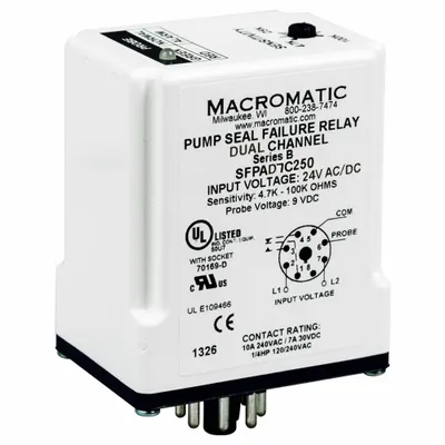 Relai Kebocoran Segel MACROMATIC: Dipasang di Soket, Peringkat Arus 5 A, 24V AC/DC - Socket-Mounted Relays