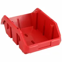 QUANTUM STORAGE SYSTEMS Cross-Stacking Bin: 8 3/8 in x 12 1/2 in x 5 in, Red, Label Holder Included (MPN QP1285RD)