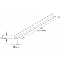 Retaining Lip: 4 ft Overall Lg, 4 ft Overall Wd, 2 in Overall Ht, Steel, Pearl White, 16 Gauge (MPN GRPSLA48)