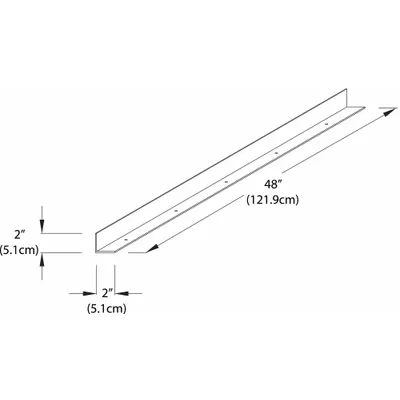 INSTOCK Bibir Penahan: 4 ft Panjang Keseluruhan, 4 ft Lebar Keseluruhan, 2 in Tinggi Keseluruhan, Baja - Lab Shelves & Components