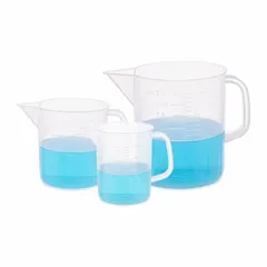 Low Form Plastic Beaker with Handle, Polypropylene, Translucent, 250 mL