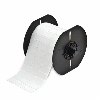 BRADY Gulungan Label Pra-Potong: 1/2 in x 1 in, 1/2 in, Poliester, Terdeteksi Logam - Brady Precut Label Rolls