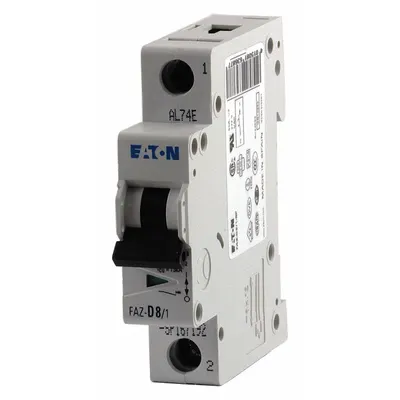 EATON Pelindung Tambahan: 1 A Amps, 48V DC, 15kA pada 277V AC, Lug, FAZ, 277/480V AC - D-Curve, 1-Pole UL1077 DIN Rail-Mount Supplementary Protectors