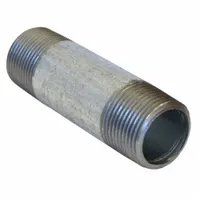 Pipe Nipple: 2 in Nominal Pipe Size, 12 in Lg, Schedule 80, Galvanized Steel, Threaded on Both Ends