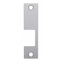 This HES electric strike faceplate is designed for use with Series 1006 electric strikes. It measures 1 1/4 inches wide by 4 7/8 inches high. The faceplate covers and protects the strike mechanism in access control systems for commercial door applications