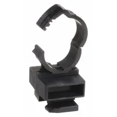 Polyamide C-clip strut clamp designed to secure insulated copper tube to strut support systems. Accommodates 1 1/4 in copper tube with a maximum outer diameter of 1 3/8 in. Rated for high-temperature environments. Suitable for industrial piping applications requiring insulated tube support.