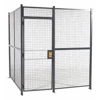 RAPIDWIRE Welded Partition Cage: 8 ft W x 10 ft D 8 ft H, Gray, 4 Sides, Powder-Coated (MPN 81084W)