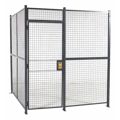 RAPIDWIRE Kandang Partisi Las: 8 ft L x 10 ft D 8 ft T, Abu-abu, 4 Sisi - WireCrafters Welded-Wire