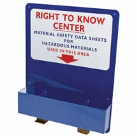 Wall-mount information center for displaying safety notices, procedures, or compliance documents in industrial facilities. Overall dimensions: 30 in H x 24 in W x 4 1/2 in D. Mounting hardware not included