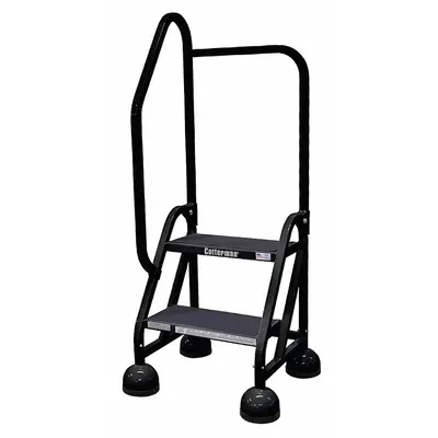 COTTERMAN Tangga Beroda: Tinggi Platform 1,5 ft, Terpasang Sebagian, Baja - Steel Ultra-Stable Weight-Actuated Ladders