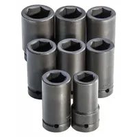 PROTO Impact Socket Set: 1 in Drive Size, Small Set (0-50 pieces) Set Size, 8 Pieces, (8) 6-Point (MPN J76104)