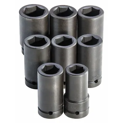 PROTO Impact Socket Set: 1 in Drive Size, Small Set (0-50 pieces) Set Size, 8 Pieces - Metric Impact Socket Sets