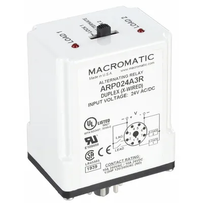 MACROMATIC Relay Bergantian: Pemasangan Soket, 24V AC/DC, 8 Pin - Socket-Mounted Alternating Relays