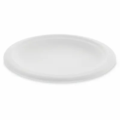 PACTIV Piring Serat Sekali Pakai: Putih, 6 in Ukuran Piring Sekali Pakai, 1 Kompartemen - Compostable Fiber Plates