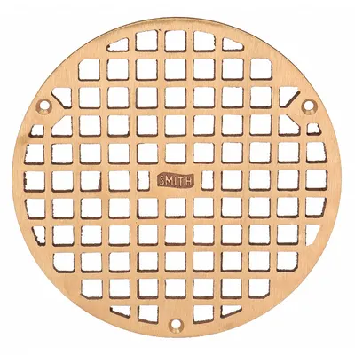 Kisi JAY R. SMITH MFG. CO: A, Bundar, 7 5/8 in Dia Keseluruhan, 1/2 in Tinggi Keseluruhan, Perunggu - Light-Duty Floor Drain Grates (Class A)