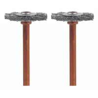 DREMEL Rotary Tool Brush: 3/4 in Brush Dia, Wheel Brush, Straight, Mounted, Stainless Steel, 2 PK (MPN 530-02)