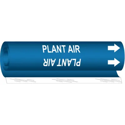 BRADY Penanda Pipa: Udara Pabrik, Biru, Putih, Cocok untuk Diameter Luar Pipa 1 1/2 hingga 2 3/8 in, 1 Penanda Pipa - Plant Air Wrap-Around Pipe Markers