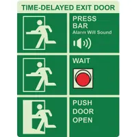 Photoluminescent Safety Sign: Plastic, Adhesive Sign Mounting, 12 in x 9 in Nominal Sign Size (MPN 4240-00-NIB-0304)