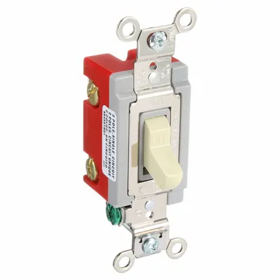 HUBBELL Sakelar Dinding: Sakelar Toggle, Kutub Ganda, Dipertahankan, Gading, 120/277V AC - Toggle Wall Switches