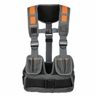 KLEIN TOOLS Tool Vest: 20 in W, 4 Pockets, Gray, Ballistic Nylon, 24 in Overall Lg (MPN 55828MB)