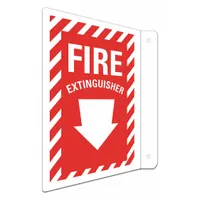 Fire Extinguisher Sign: Aluminum, Mounting Holes Sign Mounting, 12 in x 8 in Nominal Sign Size (MPN LCFL-0005-NA_8x12)