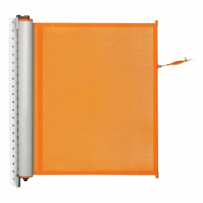 MODUS Penghalang Terpasang: Pemasangan Tetap, Panjang Sabuk 13 1/2 ft, Tanpa Pola, Oranye - Wall-Mount Retractable Belt Barriers
