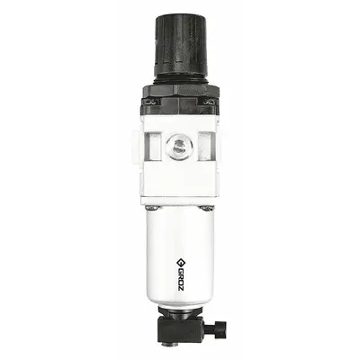 GROZ Filter-Regulator: Seri Tugas Standar, 1/2 in NPT, 106 cfm, 40 mikron, 7 psi hingga 145 psi - GROZ FRL Air Filter/Regulators