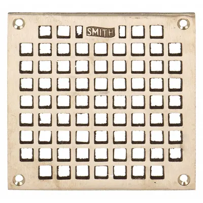 JAY R. SMITH MFG. CO Grate: A, Square, 6 in Overall Wd, 2 1/4 in Overall Ht, Nickel Bronze - Light-Duty Floor Drain Grates (Class A)