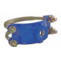 Saddle Clamp: For 4 3/8 in – 4 3/4 in Outside Dia, 2 Strap, 1 1/4 in CC Outlet, For 4 in – 4 in Pipe (MPN 31300048010000)