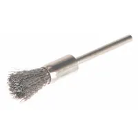 This light-cleaning brush from WEILER is designed for use on stainless steel surfaces. It features a 5/16 in diameter, 0.005 in fill diameter, and a 1/8 in shank. Suitable for deburring, cleaning, and finishing in confined areas