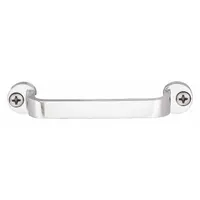 This fixed pull handle is made of stainless steel with a mirror finish in silver. It features unthreaded mounting holes and a 0.315 in grip thickness, using 3.1 mm x 16 mm screws. Suitable for use on cabinets, enclosures, and machinery doors