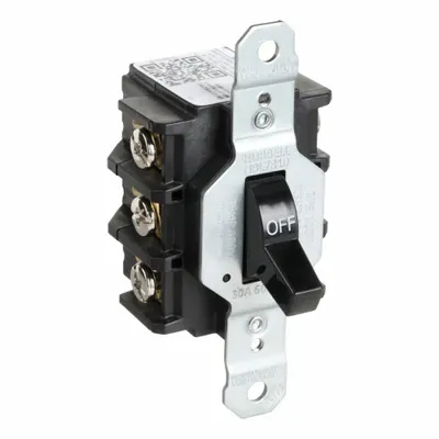 HUBBELL KELLEMS Sakelar Motor Manual: 3 Kutub, 30 A - Open Manual Motor Switches