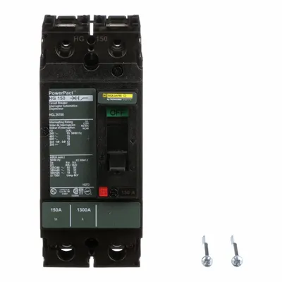 SQUARE D Pemutus Sirkuit Kasus Cetakan: 150 A Amps, 65kA pada 240V AC, Tetap, Line/Load Lug - H-Frame Square D Molded Case Circuit Breakers