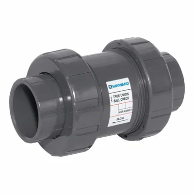 HAYWARD Katup Periksa Bola: Bola, Badan Katup Inline, PVC, Ukuran Pipa 1 1/2 in, Flange x Flange - PVC Ball Check Valves