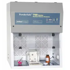 This fully assembled enclosure provides a contained workspace for handling bulk powders and equipment in laboratory and industrial settings. It includes a blower, base/stand, and work surface, with overall dimensions of 72 inches wide, 54 inches high, and 30 inches deep. Designed for weighing, mixing, or transferring processes, it helps protect operators from airborne particulates.