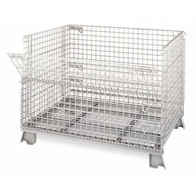 NASHVILLE WIRE Collapsible Bulk Container: 18.4 cu ft, 40 in x 32 in x 34 in - Collapsible Wire Bulk Containers