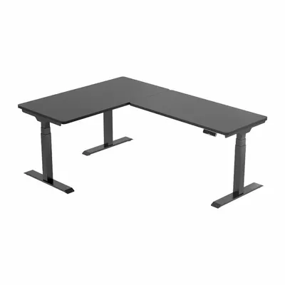 FLEXISPOT Meja Berdiri yang Dapat Disesuaikan: Hitam, Papan Partikel, 76 in Lebar Keseluruhan, 55 in Kedalaman Keseluruhan - Electric Adjustable-Height Desks