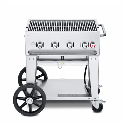 CROWN VERITY Panggangan Gas: Propana, 4 Pembakar, Kapasitas Pemanasan 64.500 BtuH, Tinggi Keseluruhan 52 in - Wheeled Grills