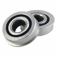 Single-row (1 PR) conveyor roller bearing with 1/2 in axle size, 1.38 in bearing OD, and 1 1/2 in flange outside diameter. Designed for 1-1/2 in (16 Gauge) pipe, rated for 419 lb load. Used to support rotating axles in light-to-medium duty material handling systems