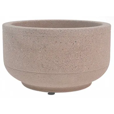 WAUSAU TILE Planter Bollard: Circle, Beige, 17 in Overall Ht, Round Shape - Round Planter Bollards
