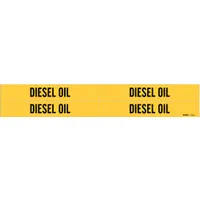 Pipe Marker: Diesel Oil, Yellow, Black, Fits 3/4 to 2 3/8 in Pipe O.D., 4 Pipe Markers (MPN 7078-4)